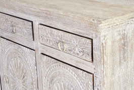 GINER Y COLOMER Buffet en bois de manguier blanc vieilli